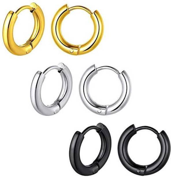 2Pcs Black Titanium Steel No Piercing Earrings Ear Clip Mens Jewelry No  Pierced Earring Ear Cuff Clip On
