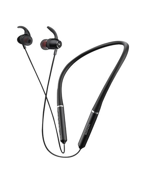 Wings Unisex Black Elevate Neckband Bluetooth 5.0 Wireless